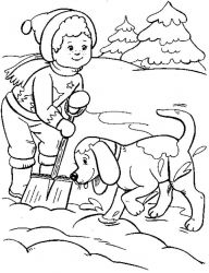 plansa de colorat iarna #5