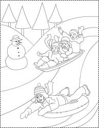 plansa de colorat iarna #17