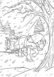 plansa de colorat iarna #3