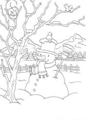 plansa de colorat iarna #18