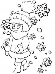 plansa de colorat iarna #1