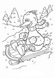 plansa de colorat iarna #4