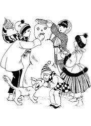 plansa de colorat iarna #10