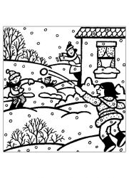 plansa de colorat iarna #11