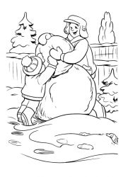 plansa de colorat iarna #12