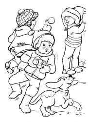 plansa de colorat iarna #14