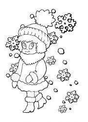 plansa de colorat iarna #16