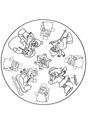 plansa de colorat iarna #21