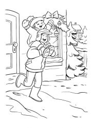 plansa de colorat iarna #2