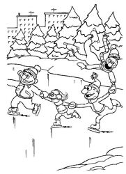 plansa de colorat iarna #5