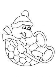 plansa de colorat iarna #8