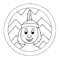 plansa de colorat indieni #7