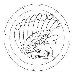 plansa de colorat indieni #9