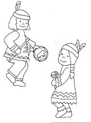 plansa de colorat indieni #10