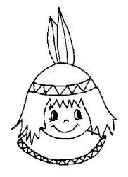 plansa de colorat indieni #19