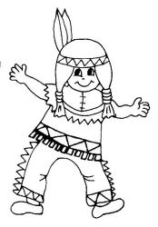 plansa de colorat indieni #1