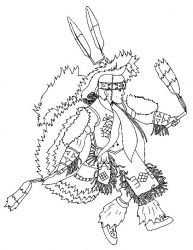 plansa de colorat indieni #2