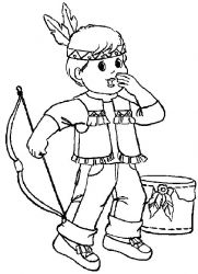 plansa de colorat indieni #6