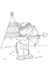 plansa de colorat indieni #8