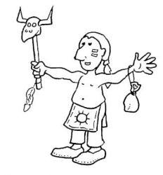 plansa de colorat indieni #12