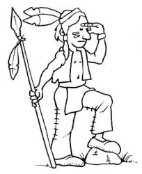 plansa de colorat indieni #14