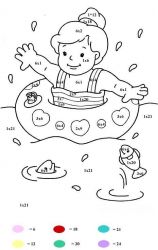 plansa de colorat inmultim si coloram #3