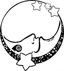 plansa de colorat luna #19