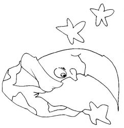 plansa de colorat luna #2