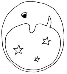 plansa de colorat luna #3