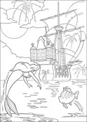 plansa de colorat mica sirena #18