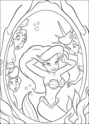 plansa de colorat mica sirena #6