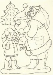 plansa de colorat mos craciun #6