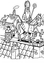 plansa de colorat mos nicolae #5