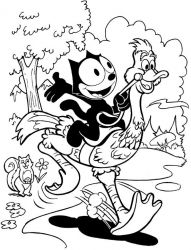 plansa de colorat motanul felix #2