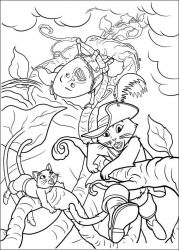 plansa de colorat motanul incaltat #3