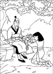 plansa de colorat mulan #2