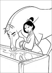 plansa de colorat mulan #9