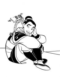 plansa de colorat mulan #11
