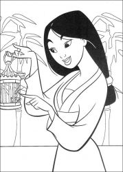 plansa de colorat mulan #19