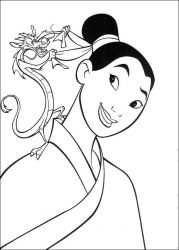 plansa de colorat mulan #2