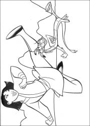 plansa de colorat mulan #3