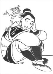 plansa de colorat mulan #6