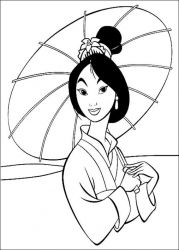 plansa de colorat mulan #8