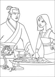 plansa de colorat mulan #6