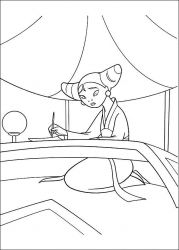 plansa de colorat mulan #9