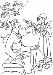 plansa de colorat mulan #6