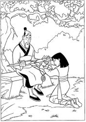 plansa de colorat mulan #10