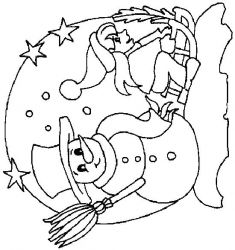 plansa de colorat om de zapada #6