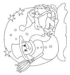 plansa de colorat om de zapada #11