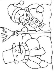 plansa de colorat om de zapada #12